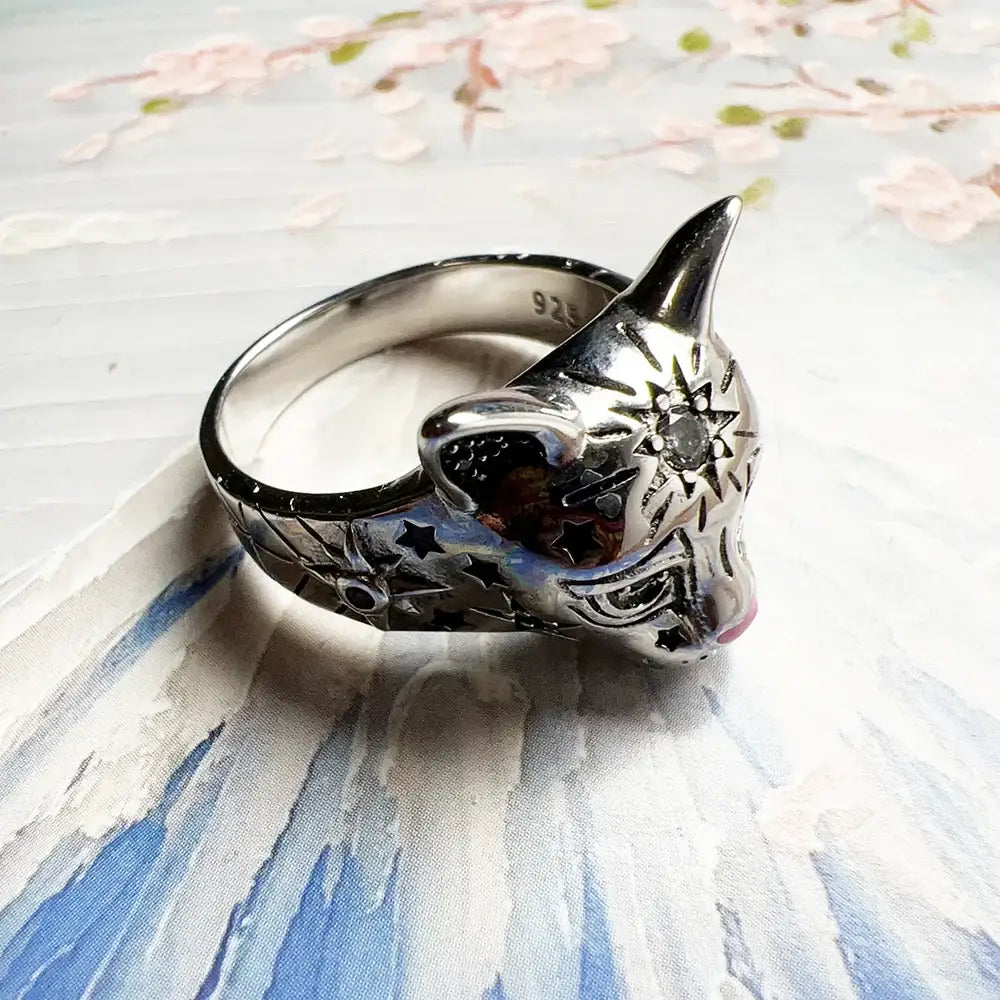 Bague Argent Chat Magic