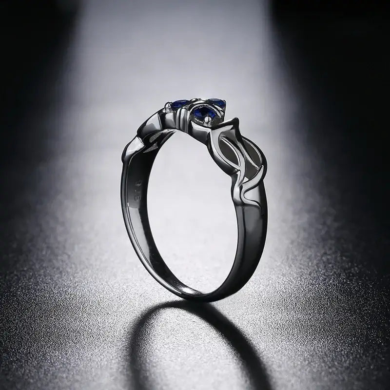 Bague Argent TOTK Zora Sapphire