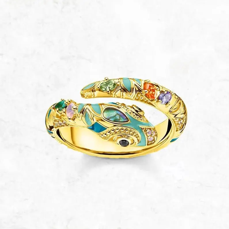 Bague Serpent magique Argent Plaqué Or