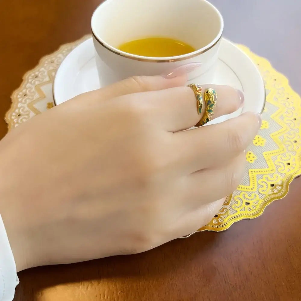 Bague Serpent magique Argent Plaqué Or