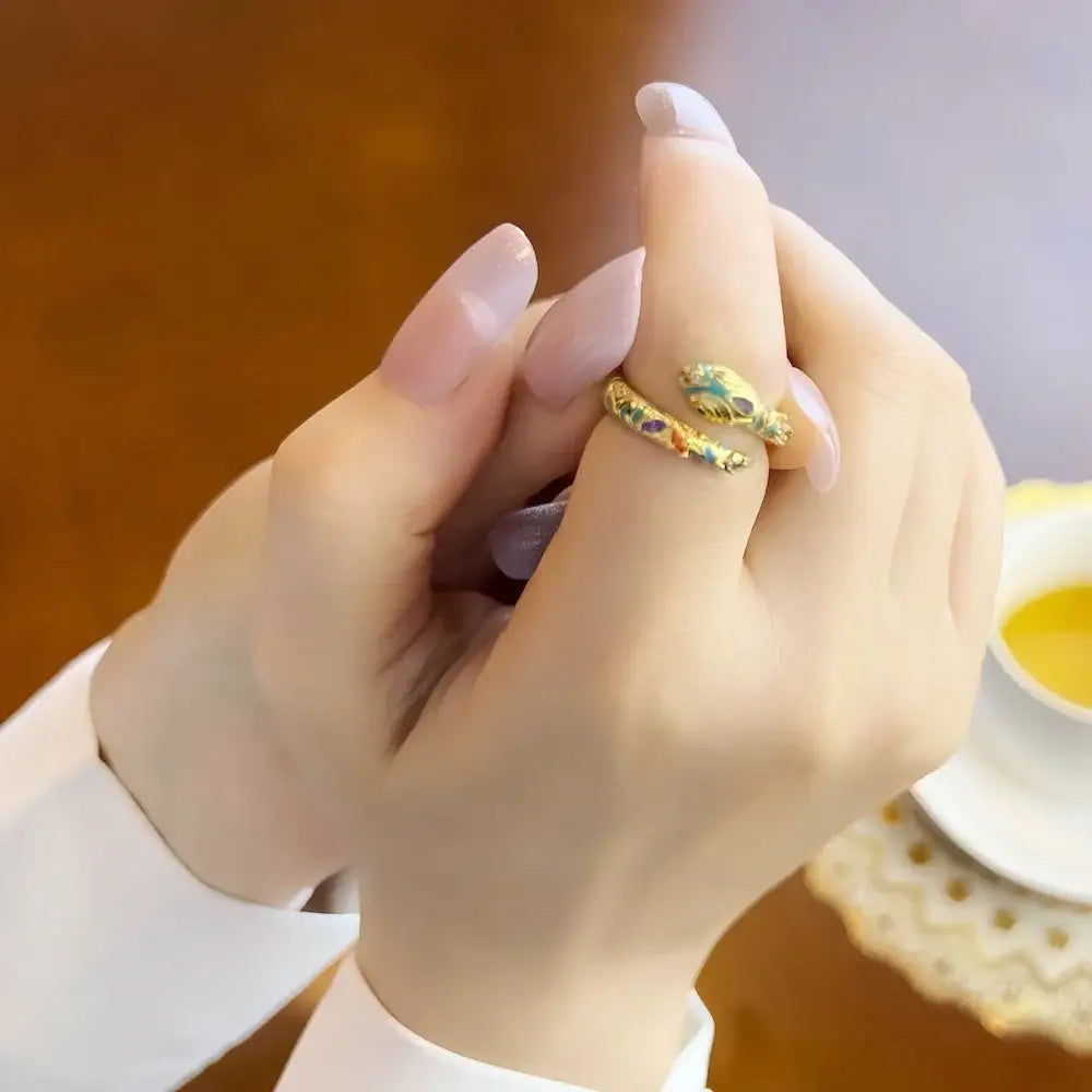 Bague Serpent magique Argent Plaqué Or