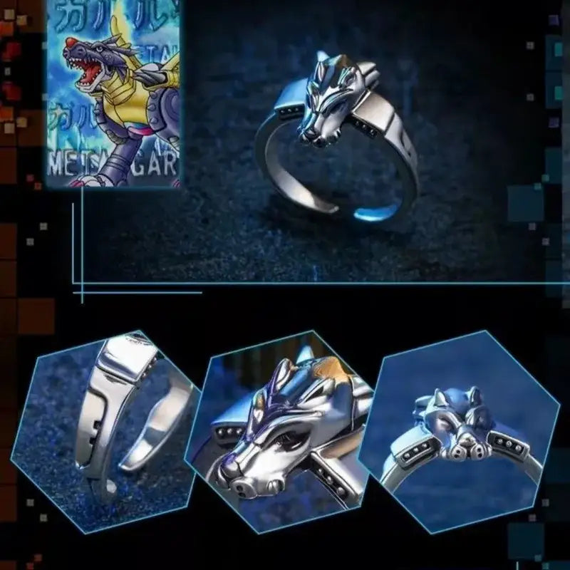 Bagues Anime Digimon Greymon Garurumon