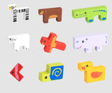 Blocs d'Équilibre en Bois de Hêtre en Forme d'Animaux (Jeu d'Empilage Créatif)
