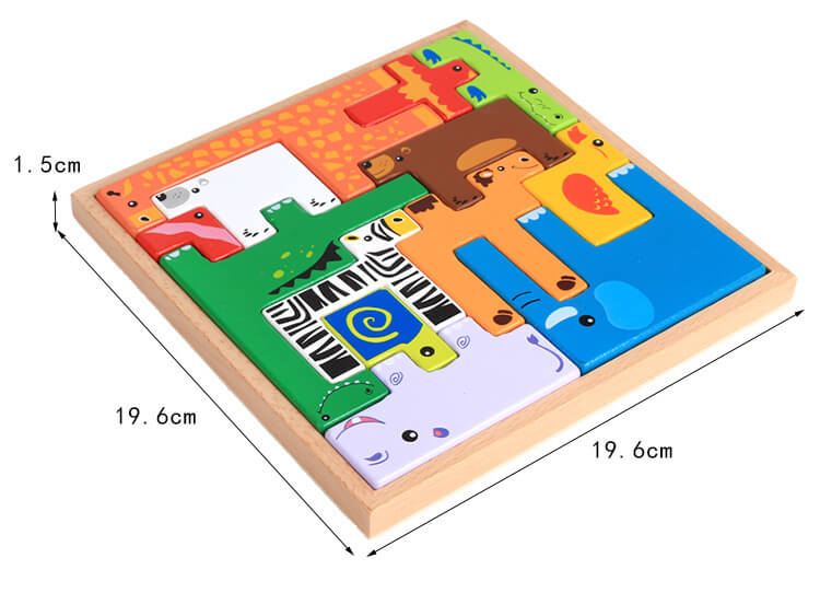 Blocs d'Équilibre en Bois de Hêtre en Forme d'Animaux (Jeu d'Empilage Créatif)