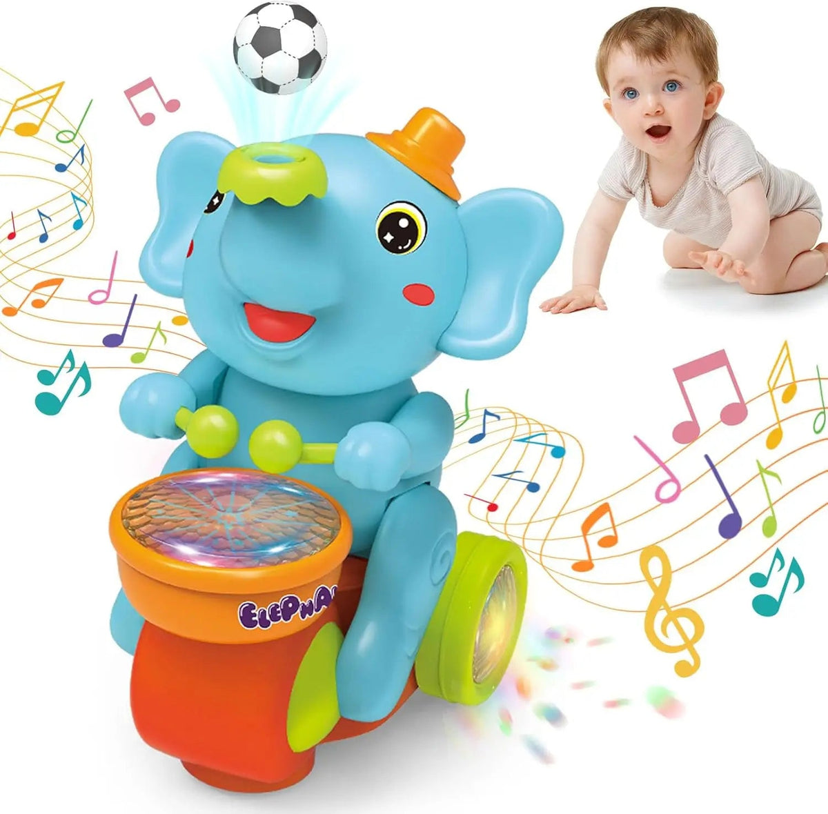 Jouet Éléphant Musical Bébé Souffleur de Balles