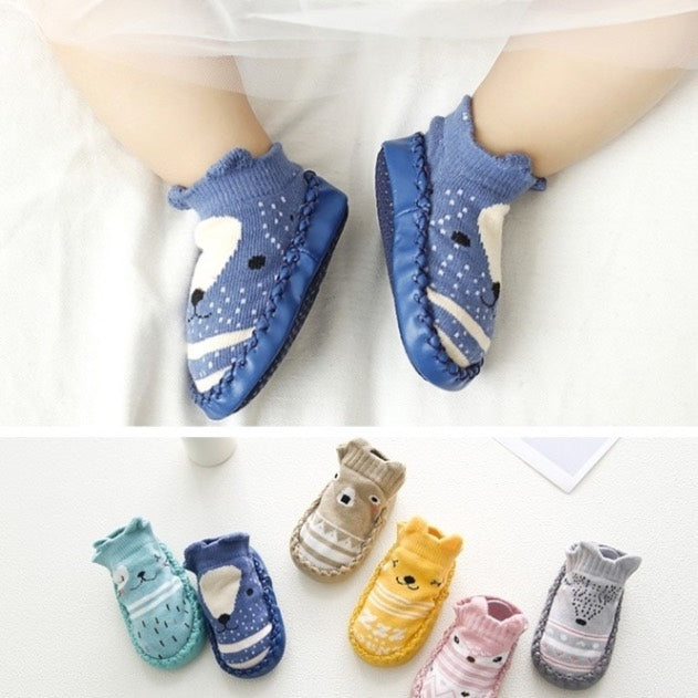 Chaussettes de Sol Bébé Cartoon GripKnit – Douces, Antidérapantes et Adorables