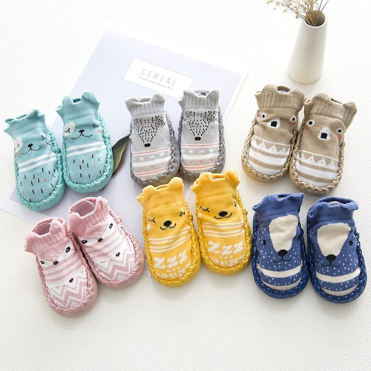 Chaussettes de Sol Bébé Cartoon GripKnit – Douces, Antidérapantes et Adorables