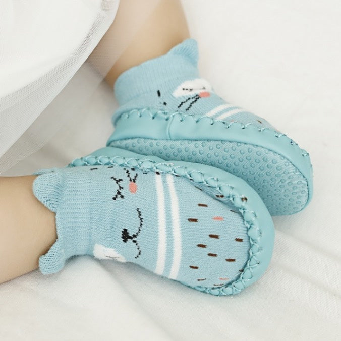 Chaussettes de Sol Bébé Cartoon GripKnit – Douces, Antidérapantes et Adorables