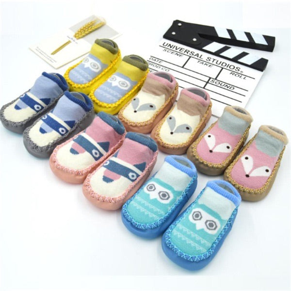 Chaussettes de Sol Bébé Cartoon GripKnit – Douces, Antidérapantes et Adorables