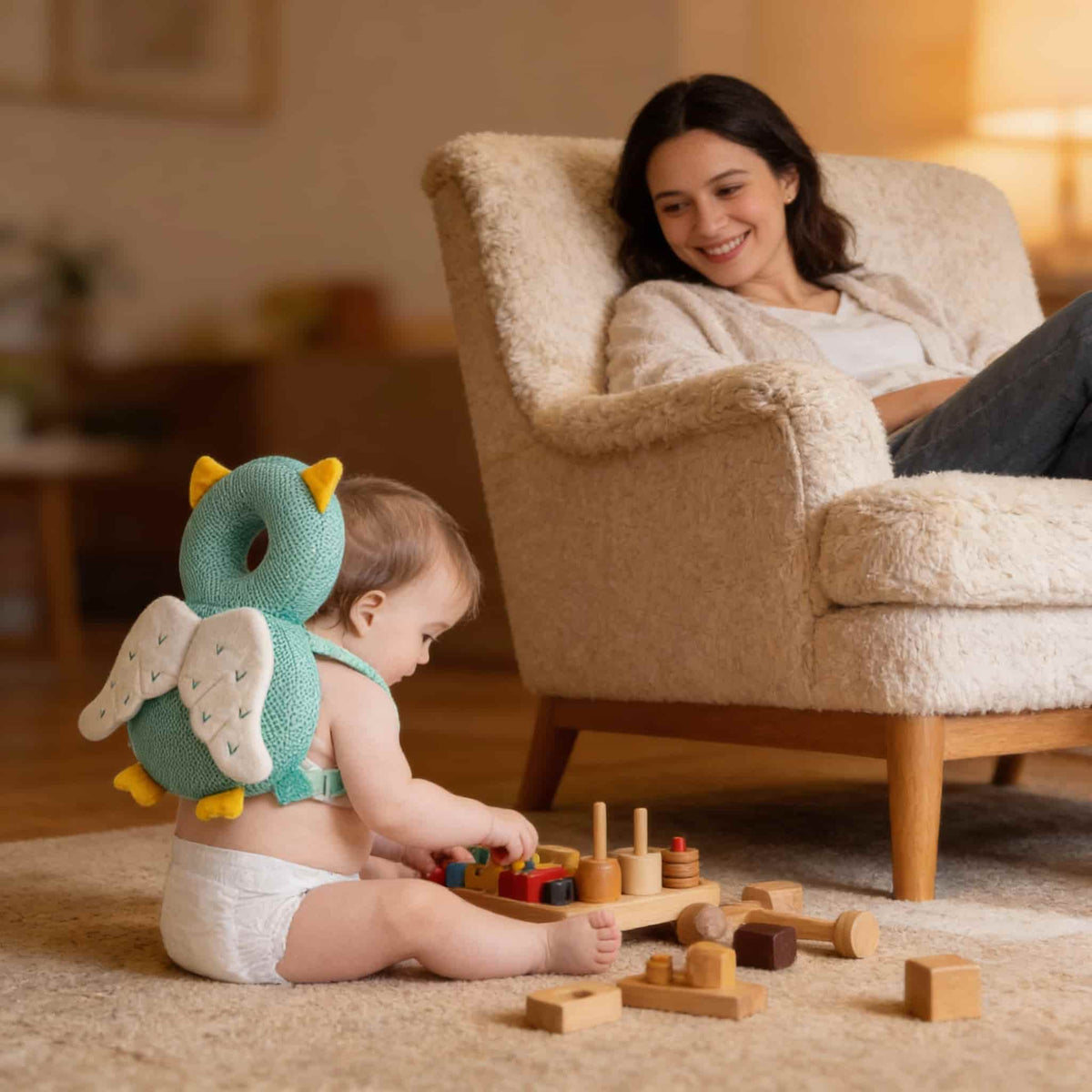 Protecteur de Tête AngelGuard pour Bébé en Sac à Dos (Coussin de Sécurité)