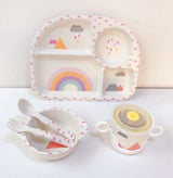 EcoMunch Bamboo Suction Plate & Spoon Set (Stay-Put)