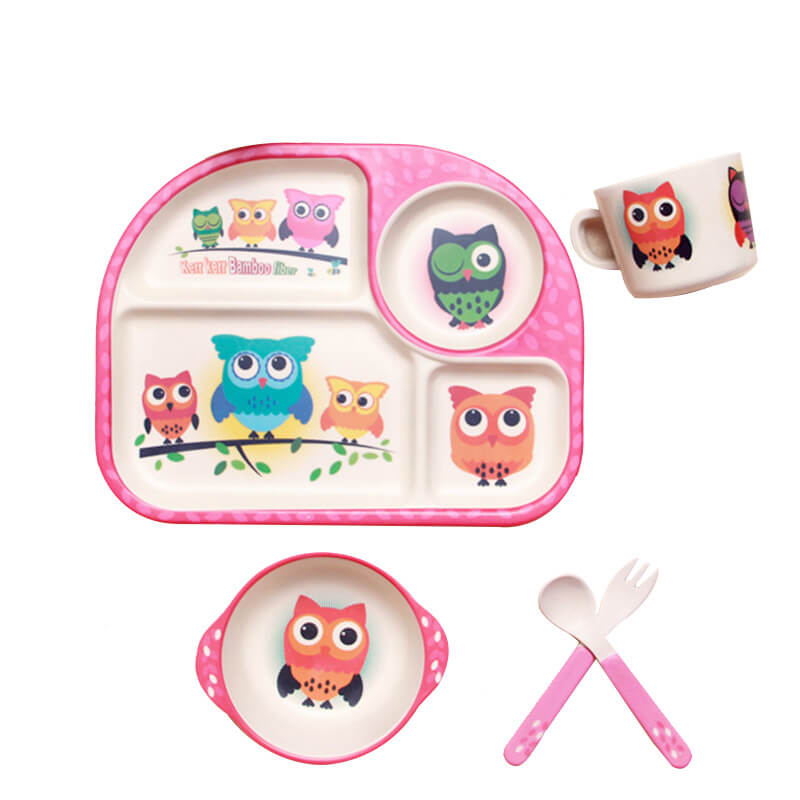 EcoMunch Bamboo Suction Plate & Spoon Set (Stay-Put)