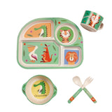 EcoMunch Bamboo Suction Plate & Spoon Set (Stay-Put)