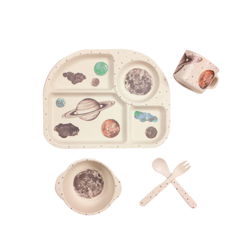 EcoMunch Bamboo Suction Plate & Spoon Set (Stay-Put)
