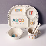 EcoMunch Bamboo Suction Plate & Spoon Set (Stay-Put)