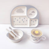 EcoMunch Bamboo Suction Plate & Spoon Set (Stay-Put)