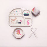 EcoMunch Bamboo Suction Plate & Spoon Set (Stay-Put)