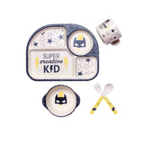 EcoMunch Bamboo Suction Plate & Spoon Set (Stay-Put)