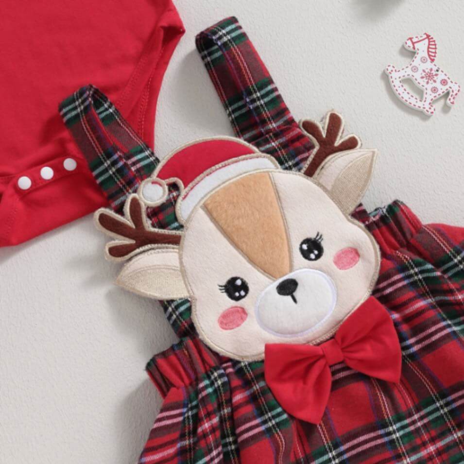 Ensemble de Noël Reindeer Joy | Tenue de Fête 3 Pièces