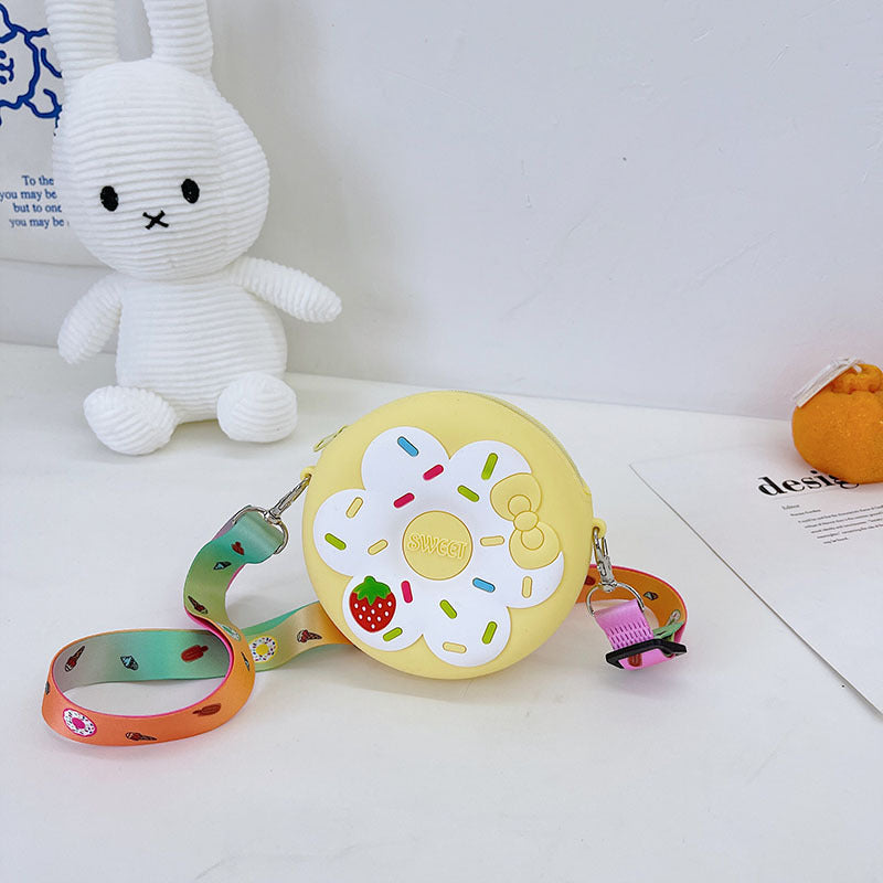 Le petit sac à bandoulière en silicone Donut | Sac à main imperméable pour enfants