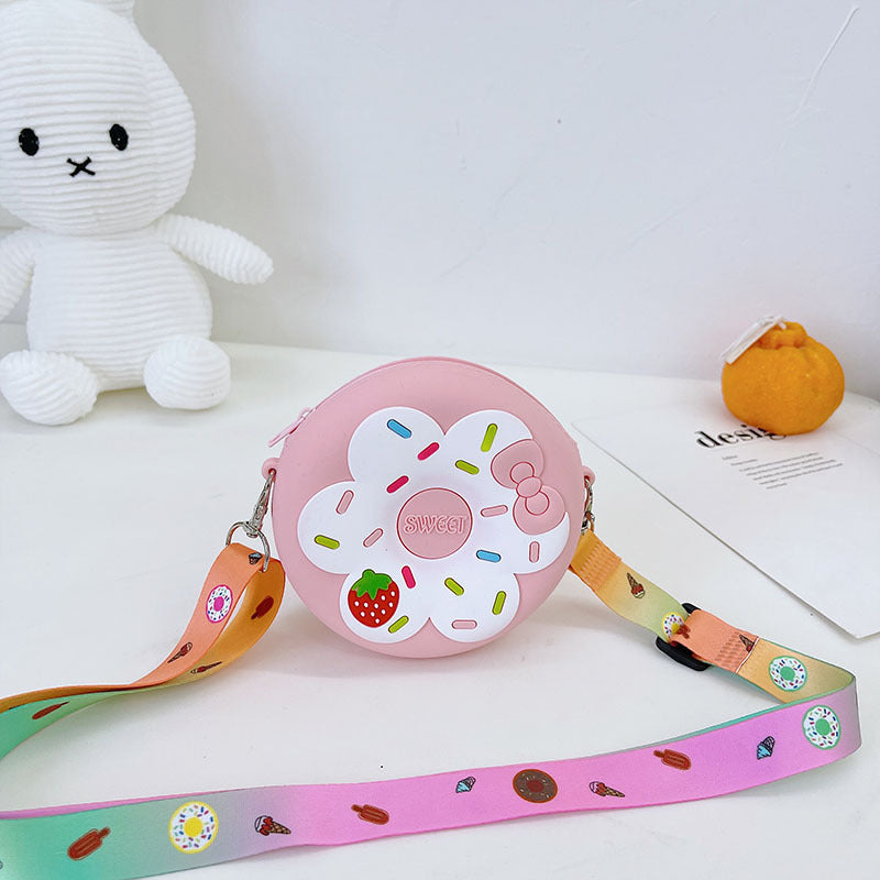 Le petit sac à bandoulière en silicone Donut | Sac à main imperméable pour enfants