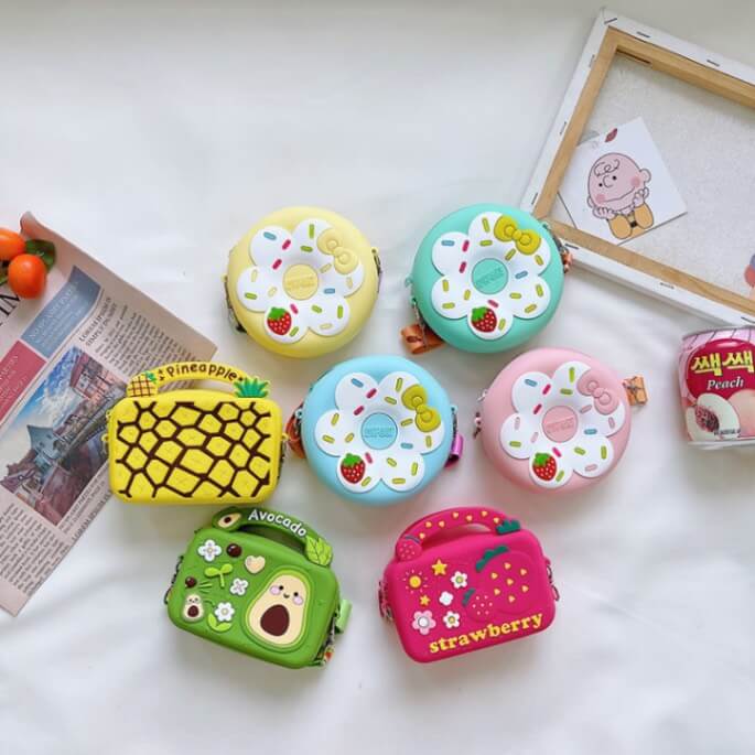 Le petit sac à bandoulière en silicone Donut | Sac à main imperméable pour enfants