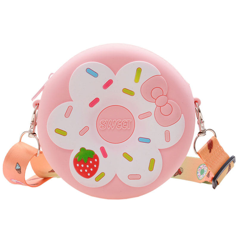 Le petit sac à bandoulière en silicone Donut | Sac à main imperméable pour enfants