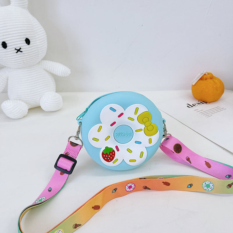 Le petit sac à bandoulière en silicone Donut | Sac à main imperméable pour enfants