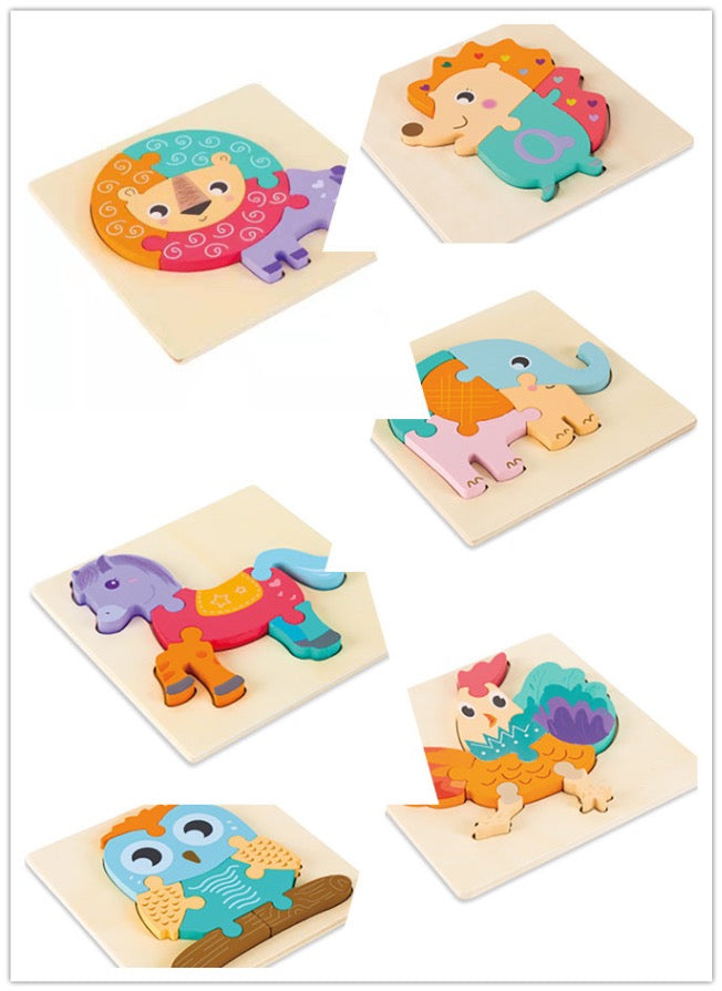 MontessoriFit Puzzle Animal 3D en Bois | Jouet d'Apprentissage Précoce