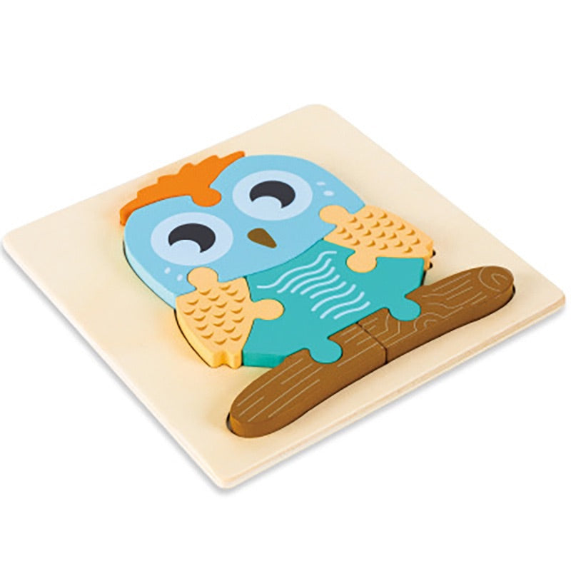 MontessoriFit Puzzle Animal 3D en Bois | Jouet d'Apprentissage Précoce