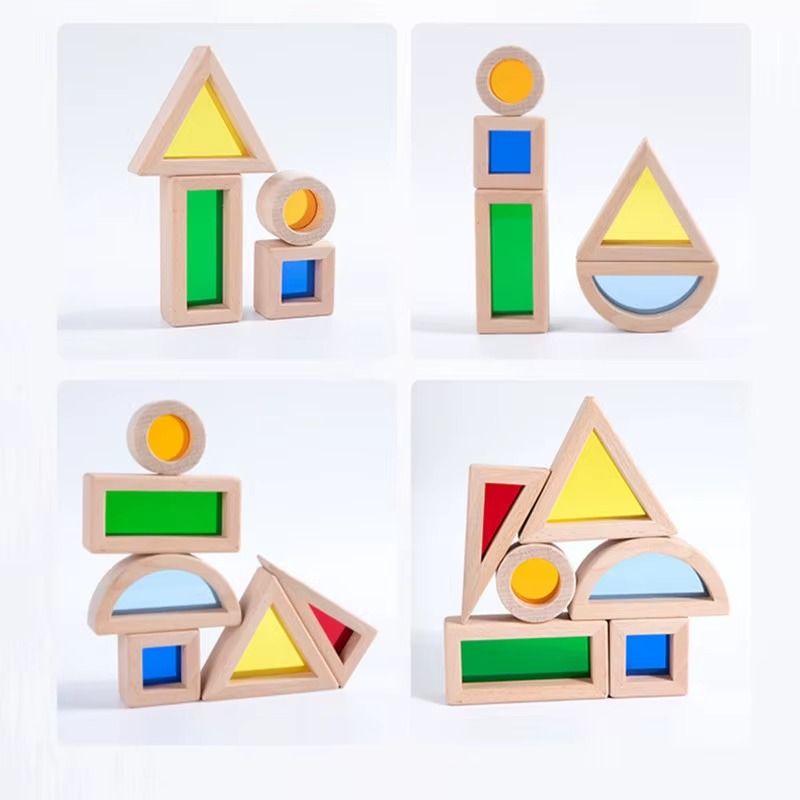 Blocs Sensoriels en Bois Colorés Enfant | LumiBlocks