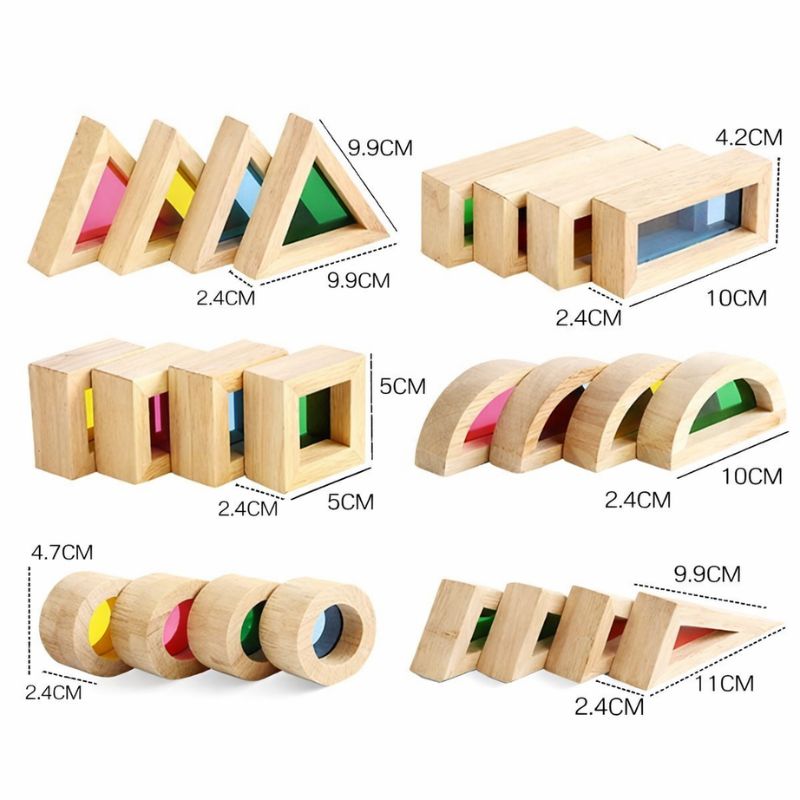 Blocs Sensoriels en Bois Colorés Enfant | LumiBlocks