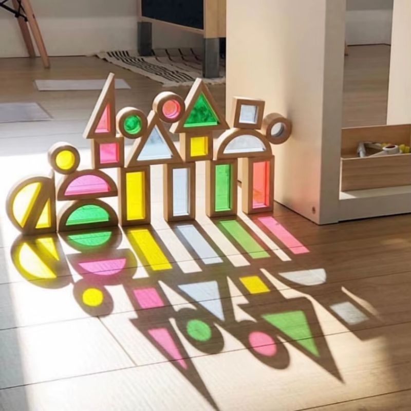 Blocs Sensoriels en Bois Colorés Enfant | LumiBlocks