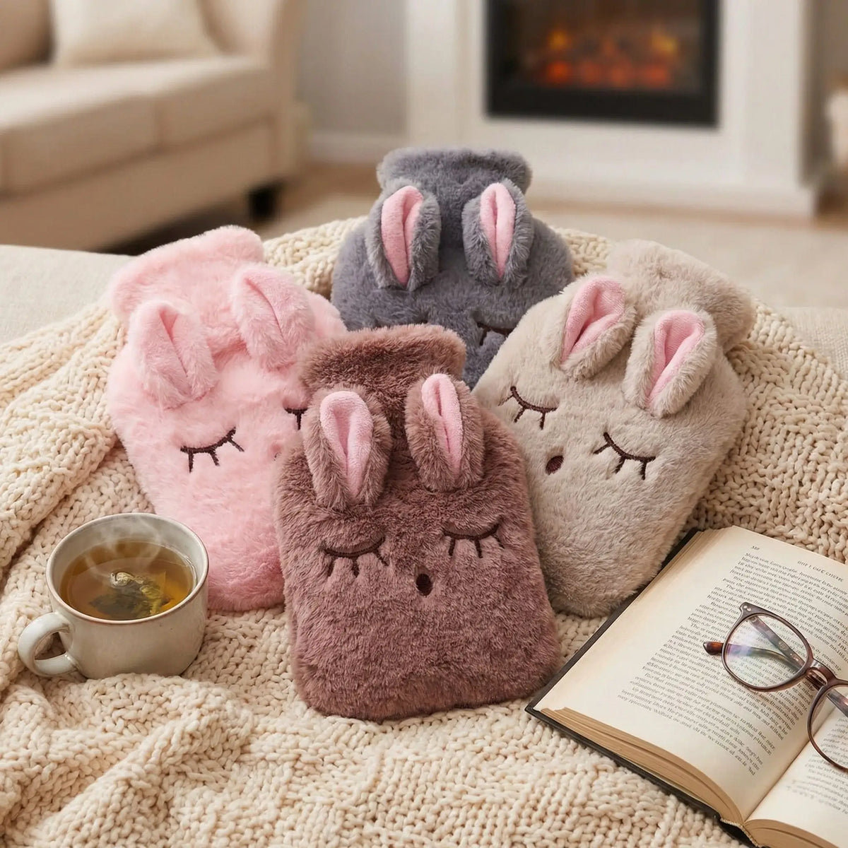 Bouillotte peluche lapin Sac thermique