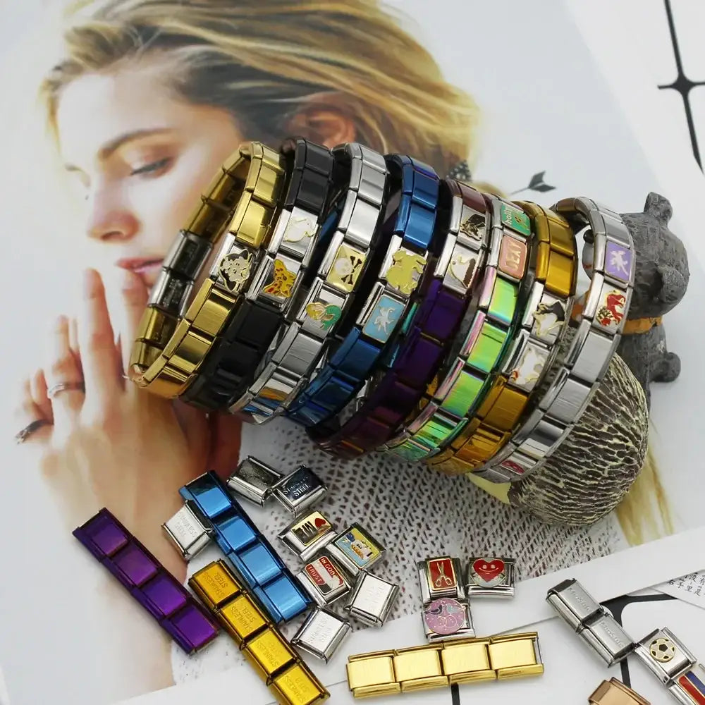 Bracelet à breloques en acier inoxydable