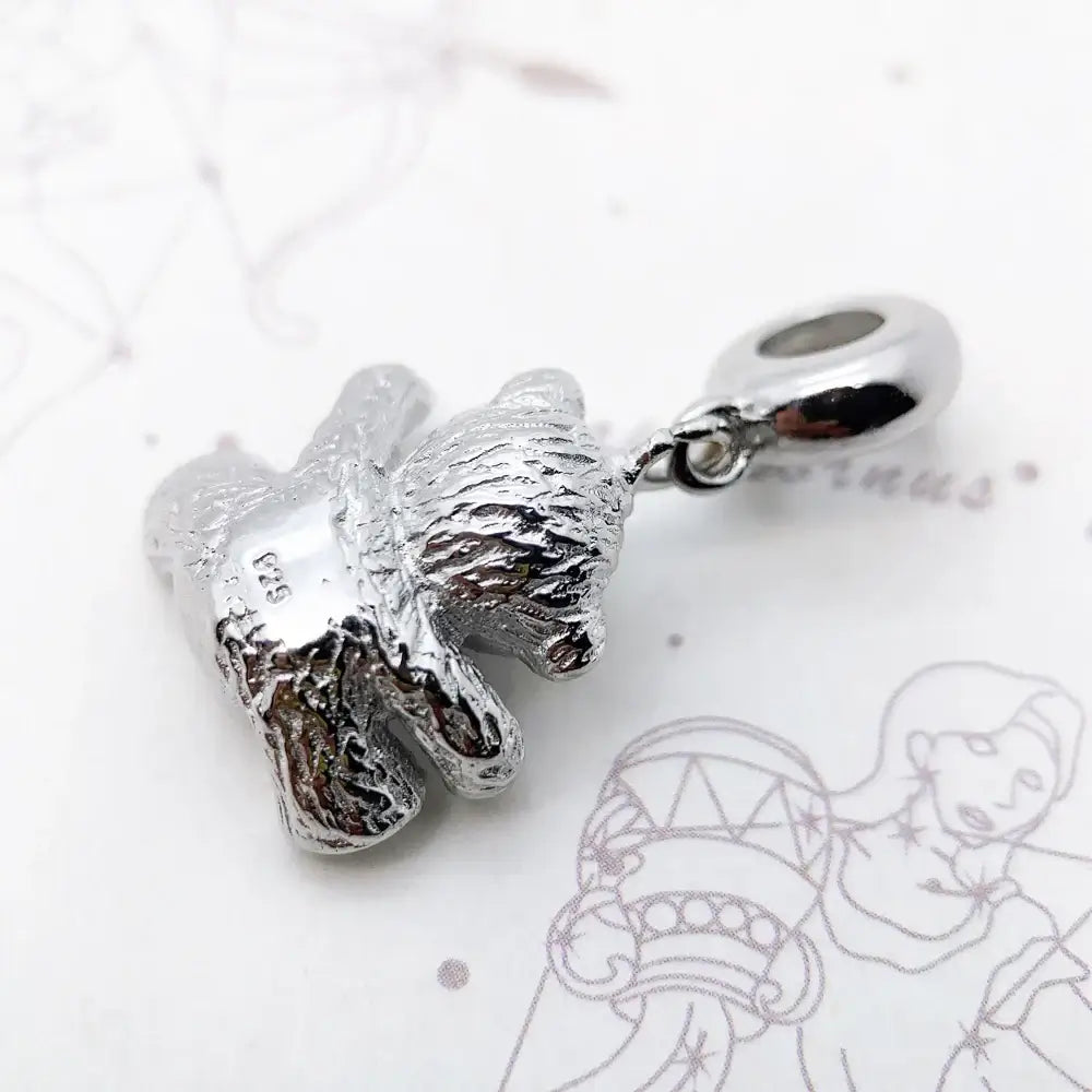 Breloque Collier Nounours Amour Argent