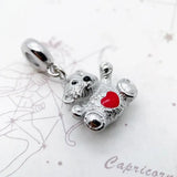 Breloque Collier Nounours Amour Argent