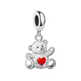 Breloque Collier Nounours Amour Argent