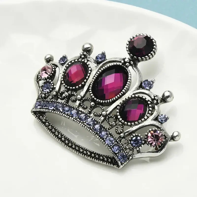 Broche Couronne Reine Strass Femme