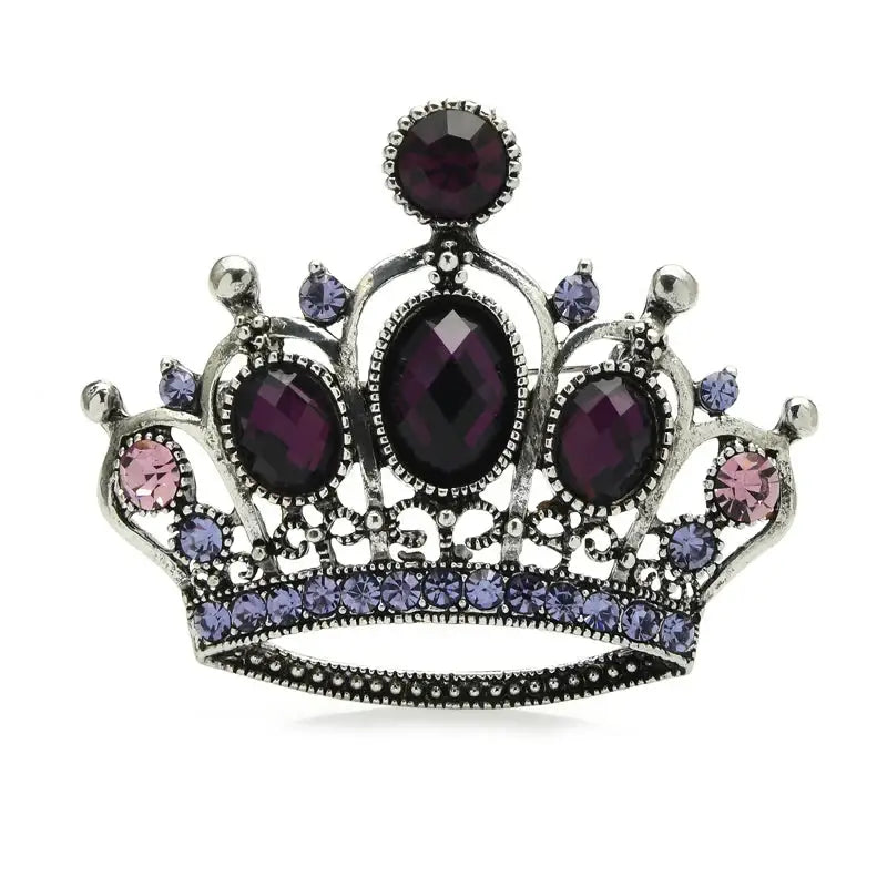 Broche Couronne Reine Strass Femme
