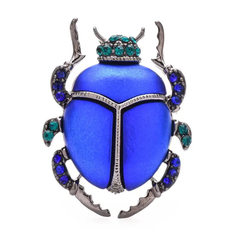 Broche scarabee bleu Elegante