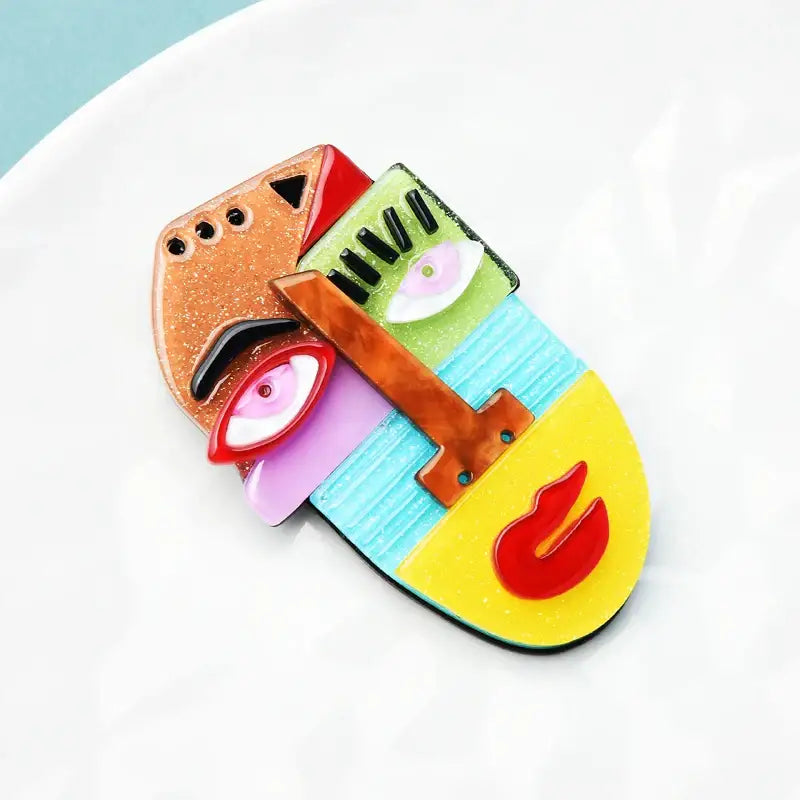 Broche visage design Picasso