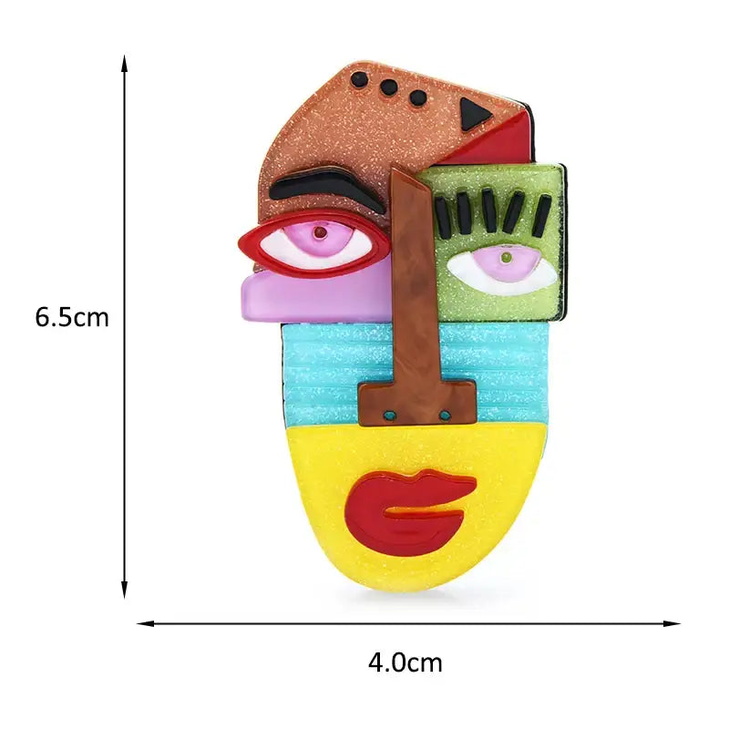 Broche visage design Picasso