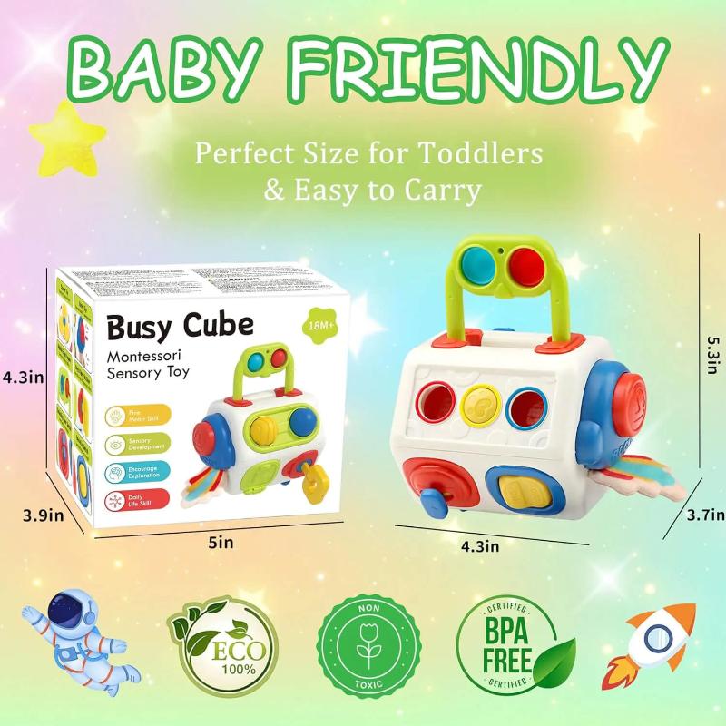 TravelTot 9-en-1 Cube Montessori Occupé (Jouet Fidget)