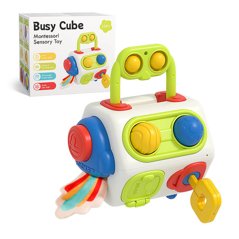 TravelTot 9-en-1 Cube Montessori Occupé (Jouet Fidget)