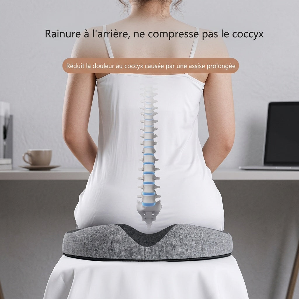 Coussin d'assise à découpe centrale