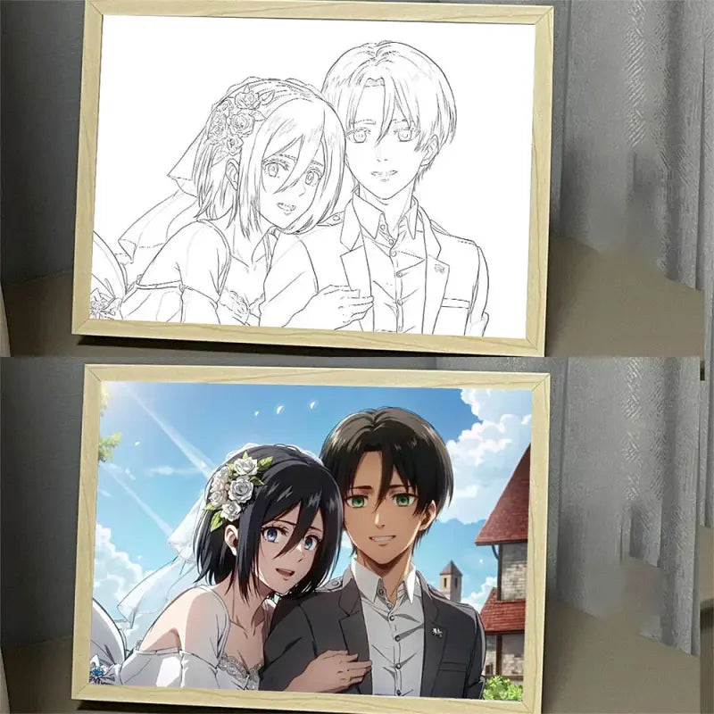 Cadre Led Eren Jaëger SNK Attaque des Titans