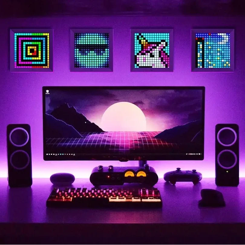 Cadre Photo Numérique Réveil avec Pixel Art