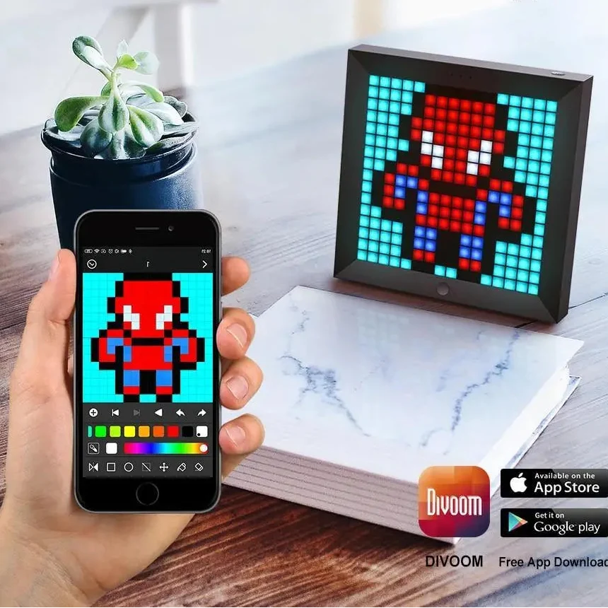 Cadre Photo Numérique Réveil avec Pixel Art