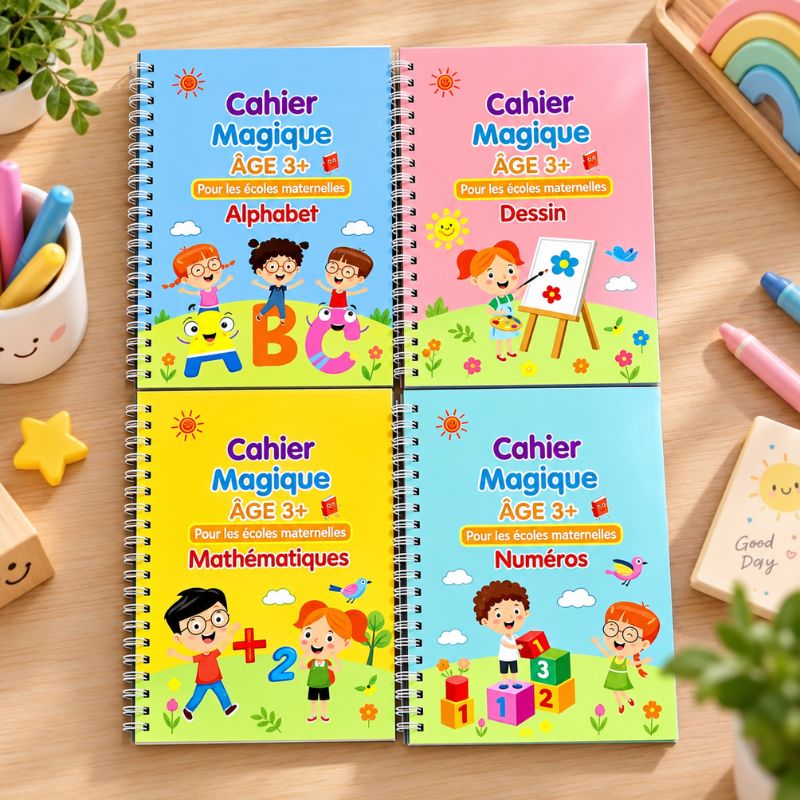 Cahier d'Écriture Réutilisable Enfant | WriteSpark